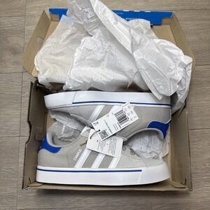 Adidas Campus Shoes Women's Size 5 Gray White Blue Sneakers Vulc J IH8039 New